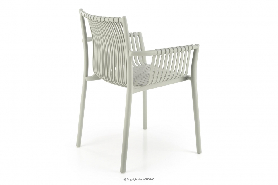 ELBERTI Szare krzesło ogrodowe w stylu nowoczesnym szary - zdjęcie 4