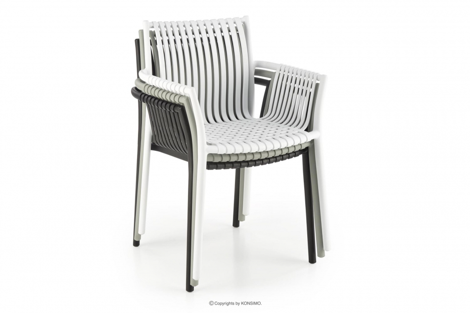 ELBERTI Szare krzesło ogrodowe w stylu nowoczesnym szary - zdjęcie 8