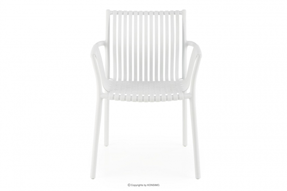 ELBERTI Białe krzesło ogrodowe w stylu nowoczesnym biały - zdjęcie 1
