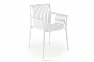 ELBERTI, https://konsimo.pl/kolekcja/elberti/ Białe krzesło ogrodowe w stylu nowoczesnym biały - zdjęcie