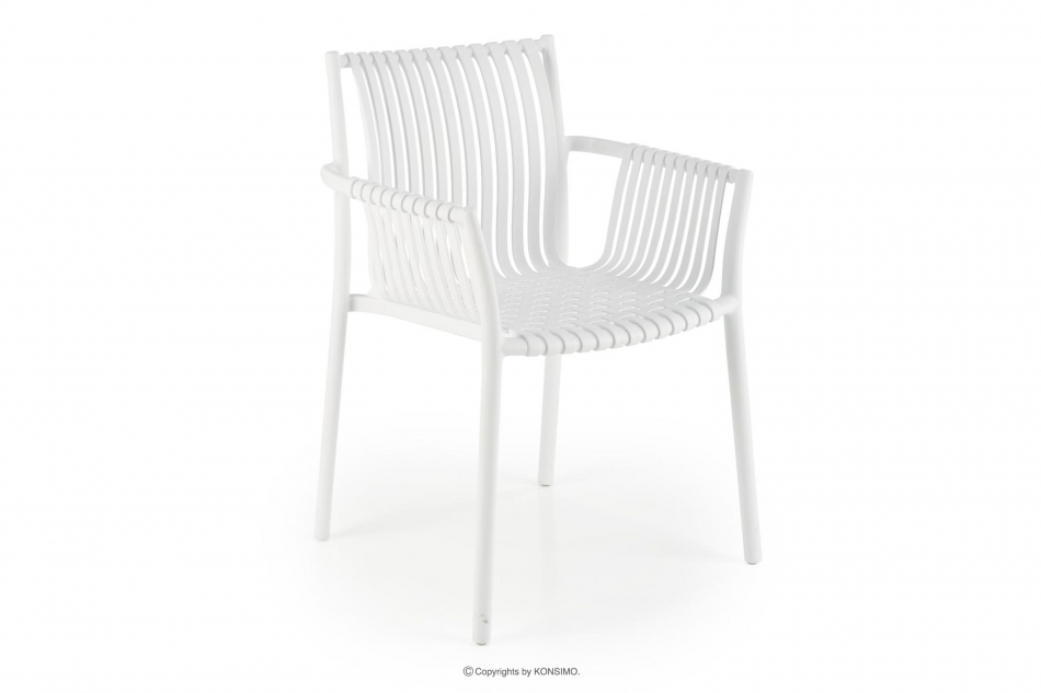 ELBERTI Białe krzesło ogrodowe w stylu nowoczesnym biały - zdjęcie 0