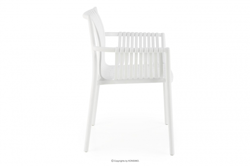 ELBERTI Białe krzesło ogrodowe w stylu nowoczesnym biały - zdjęcie 2