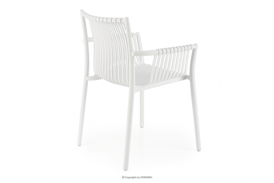 ELBERTI Białe krzesło ogrodowe w stylu nowoczesnym biały - zdjęcie 3