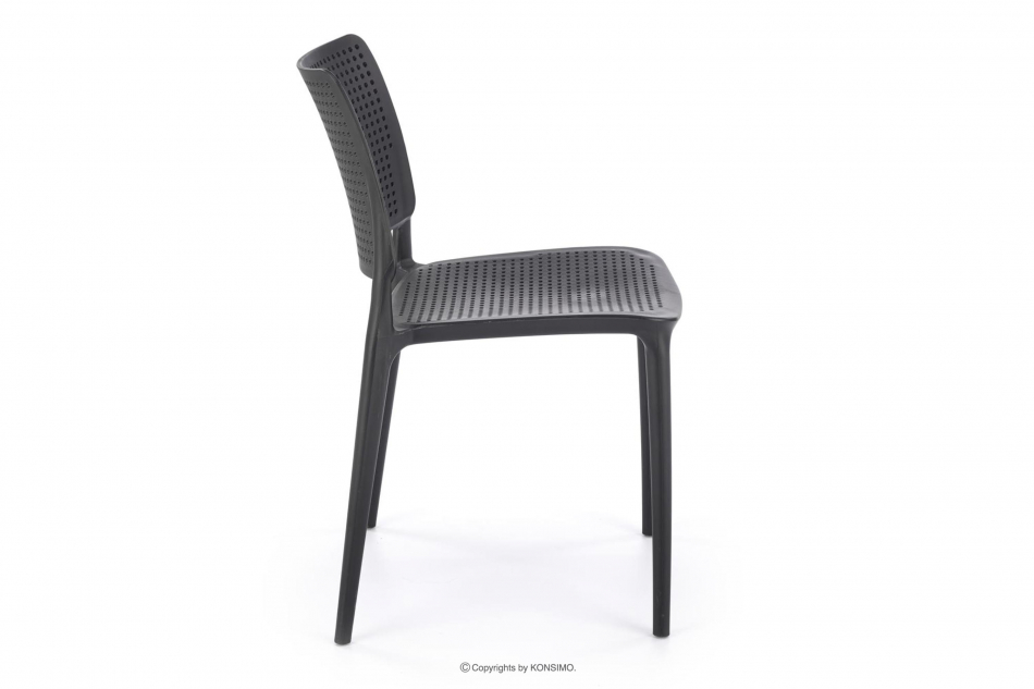 COPELLA Nowoczesne krzesło na taras czarne czarny - zdjęcie 3