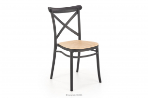 RERIO, https://konsimo.pl/kolekcja/rerio/ Krzesła ogrodowe do stołu czarny/beżowy - zdjęcie