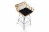 BERIDIS Hoker w stylu loft z rattanu syntetycznego czarny/beżowy - zdjęcie 6
