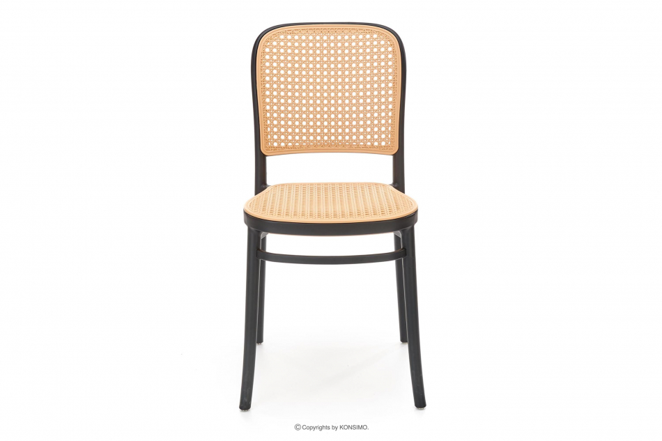 ATTAGE Krzesło na taras w stylu boho czarny/beżowy - zdjęcie 1