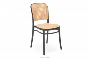 ATTAGE, https://konsimo.pl/kolekcja/attage/ Krzesło na taras w stylu boho czarny/beżowy - zdjęcie