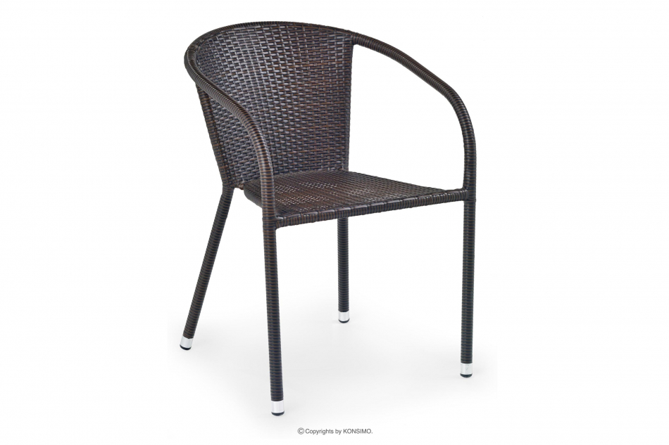 MAGO Krzesło na ogród z rattanu syntetycznego ciemny brązowy - zdjęcie