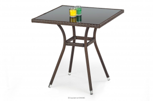 CERICE, https://konsimo.pl/kolekcja/cerice/ Mały stół ogrodowy ciemny brązowy ciemny brązowy - zdjęcie