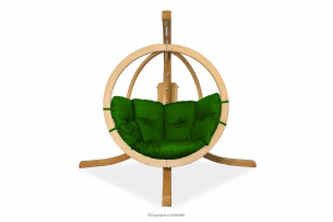 HIGLO, https://konsimo.pl/kolekcja/higlo/ Fotel wiszący boho na ogród drewniany zielony zielony - zdjęcie