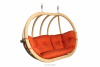 CALLISTO Fotel wiszący dwuosobowy kokon drewniany czerwony czerwony - zdjęcie 3