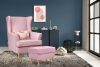 STRALIS Skandynawski fotel pudrowy róż na nóżkach różowy - zdjęcie 11
