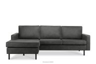 Narożnik w stylu loft lewy z otomaną ciemny szary