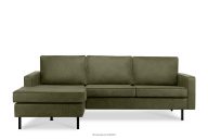 Narożnik w stylu loft lewy z otomaną zielony