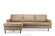 Narożnik w stylu loft lewy z otomaną beżowy