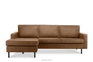 Narożnik w stylu loft lewy z otomaną brązowy