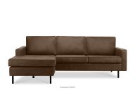 Narożnik w stylu loft lewy z otomaną ciemny brązowy