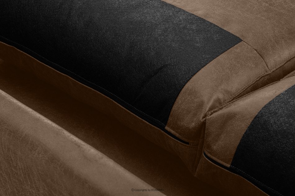 INVIA Narożnik w stylu loft lewy z otomaną ciemny brązowy ciemny brązowy - zdjęcie 11
