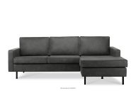 Narożnik w stylu loft prawy z otomaną ciemny szary