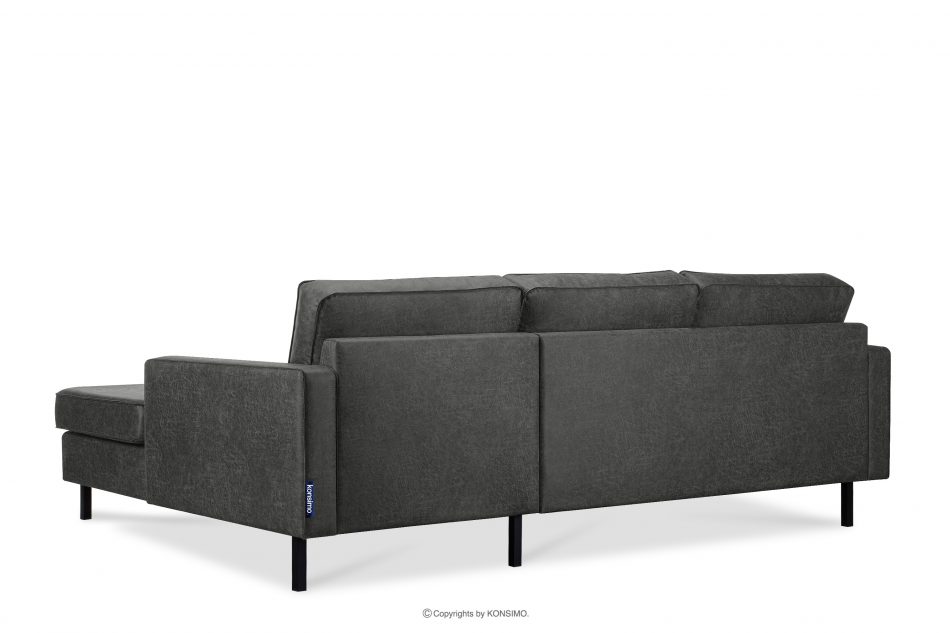 INVIA Narożnik w stylu loft prawy z otomaną ciemny szary ciemny szary - zdjęcie 5