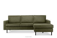 Narożnik w stylu loft prawy z otomaną zielony