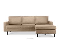 Narożnik w stylu loft prawy z otomaną beżowy