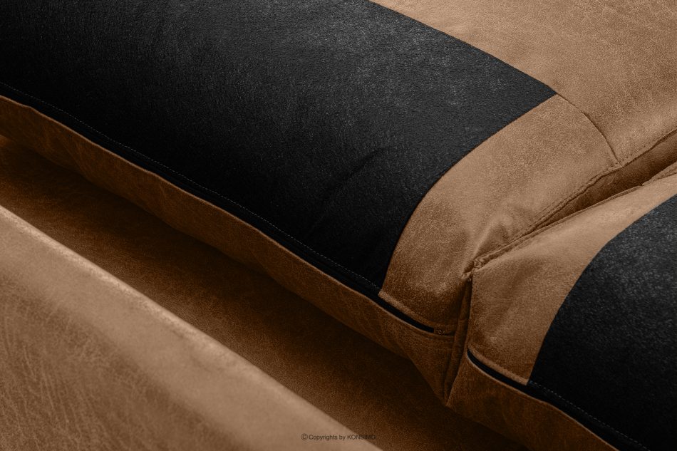 INVIA Narożnik w stylu loft prawy z otomaną brązowy brązowy - zdjęcie 11