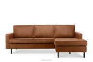 Narożnik w stylu loft prawy z otomaną cognac