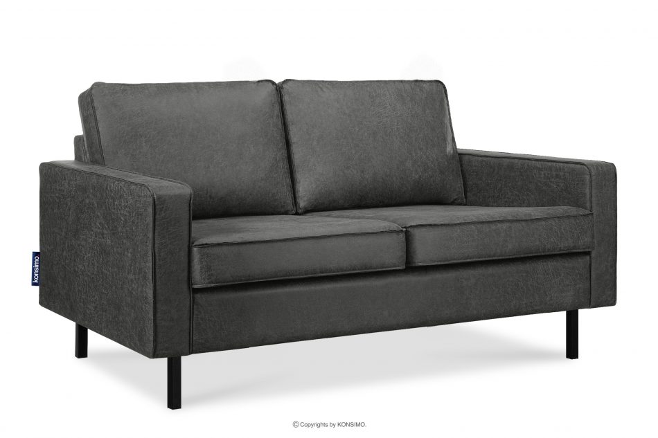 INVIA Sofa w stylu loft 2 osobowa ciemny szary ciemny szary - zdjęcie 2