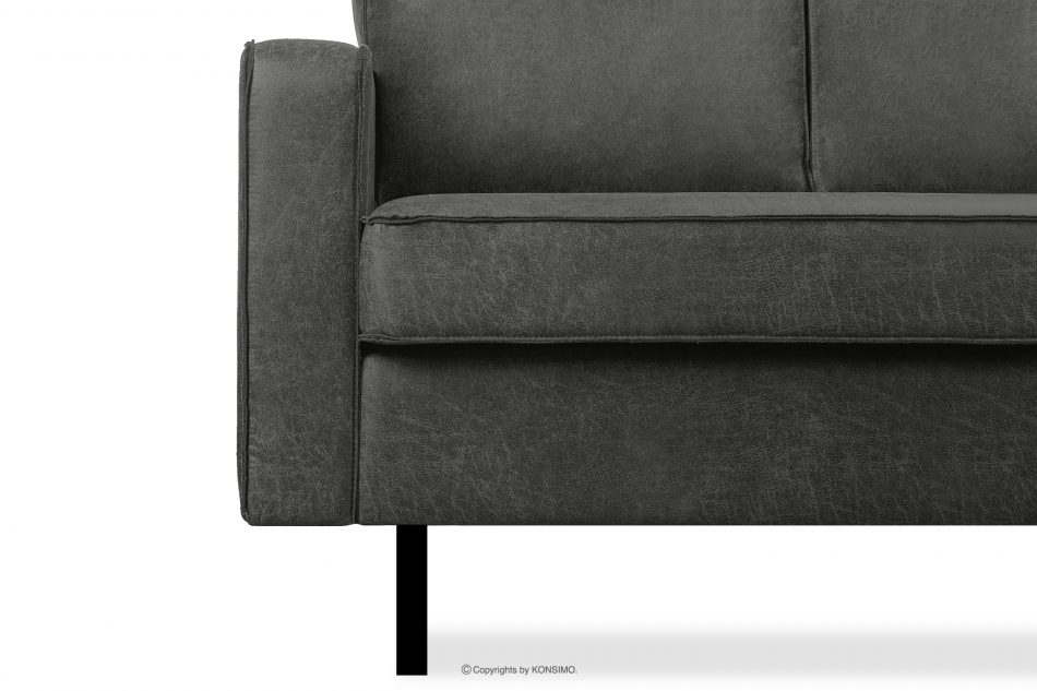 INVIA Sofa w stylu loft 2 osobowa ciemny szary ciemny szary - zdjęcie 10