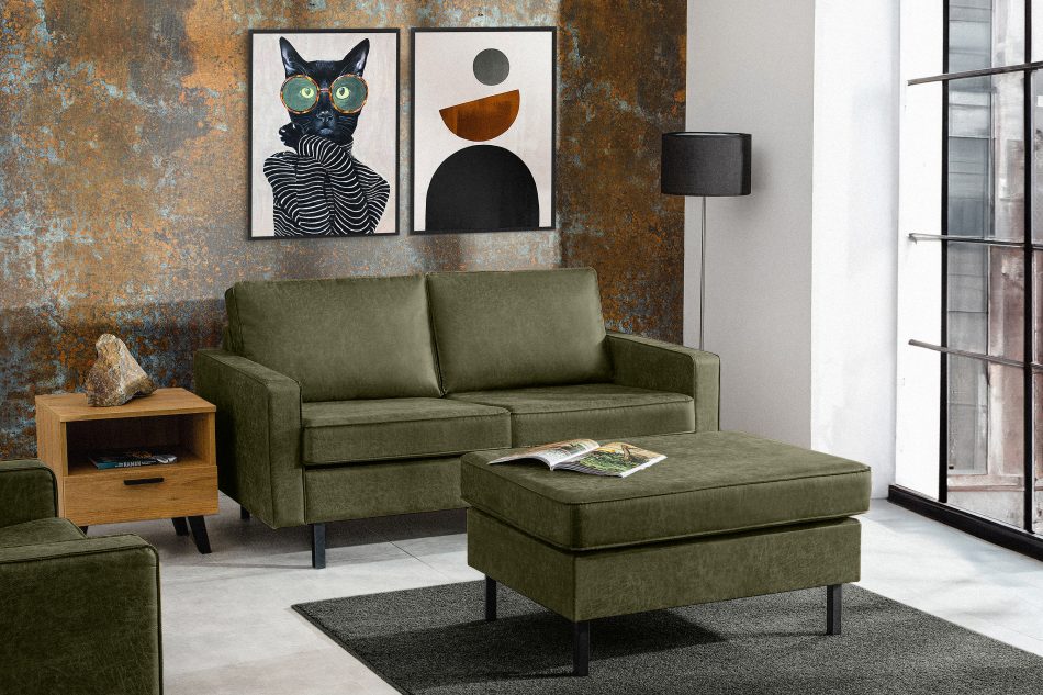 INVIA Sofa w stylu loft 2 osobowa zielony zielony - zdjęcie 16