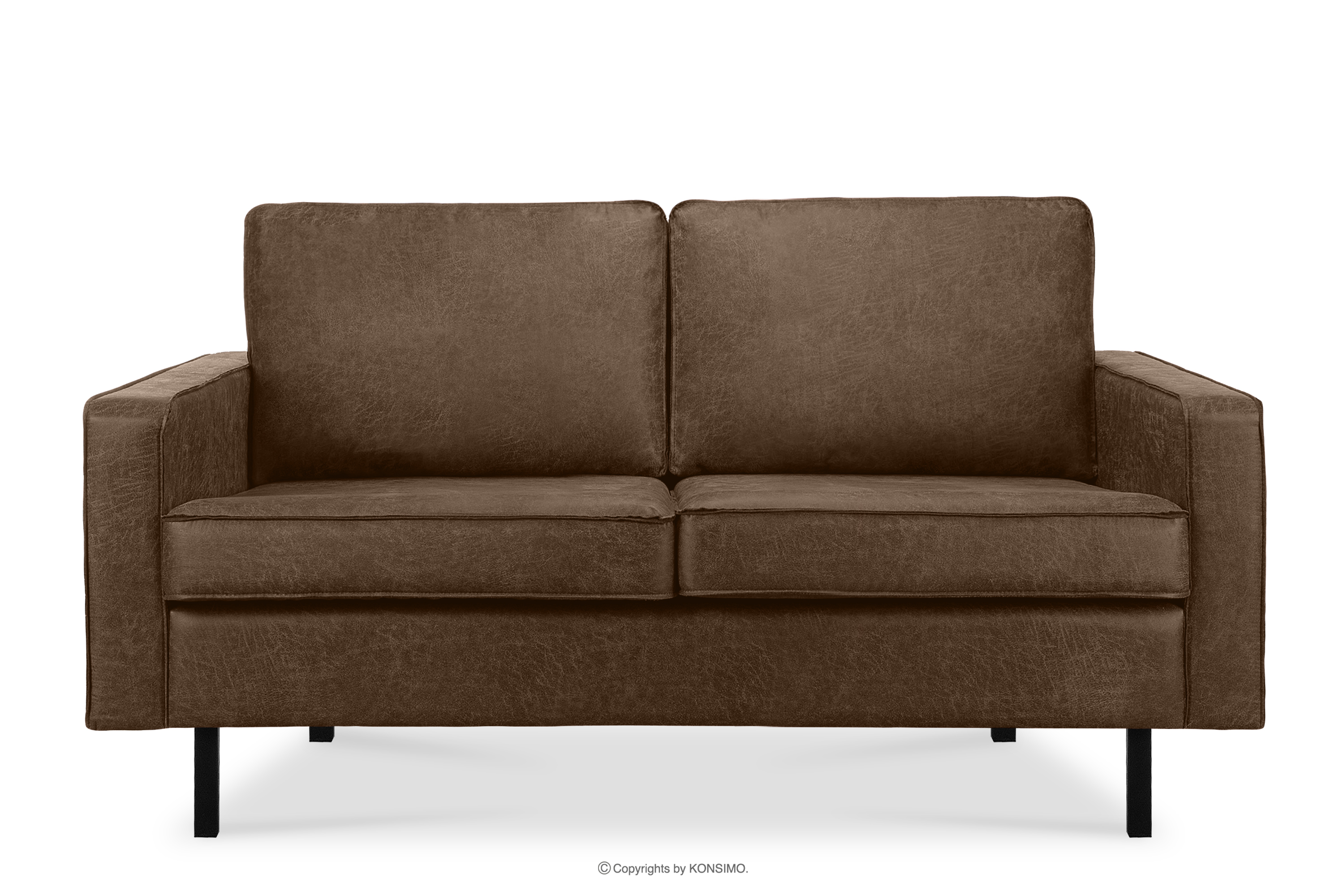 Sofa loftowa 2 osobowa ciemny brązowy