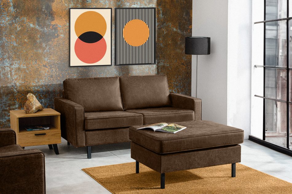 INVIA Sofa loftowa 2 osobowa ciemny brązowy ciemny brązowy - zdjęcie 16