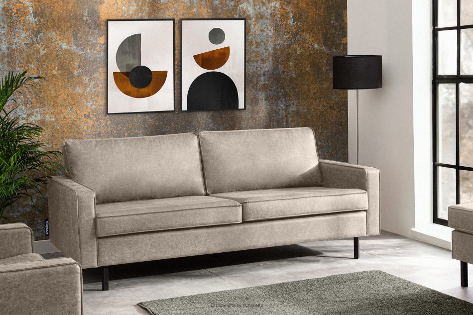 INVIA Sofa w stylu loft 3 osobowa jasny szary jasny szary - zdjęcie 1
