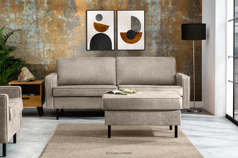 INVIA Sofa w stylu loft 3 osobowa jasny szary jasny szary - zdjęcie 17