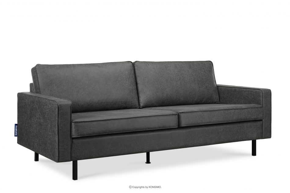 INVIA Sofa w stylu loft 3 osobowa ciemny szary ciemny szary - zdjęcie 2