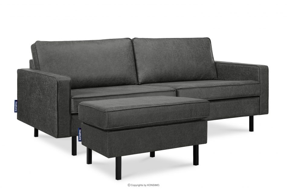 INVIA Sofa w stylu loft 3 osobowa ciemny szary ciemny szary - zdjęcie 16