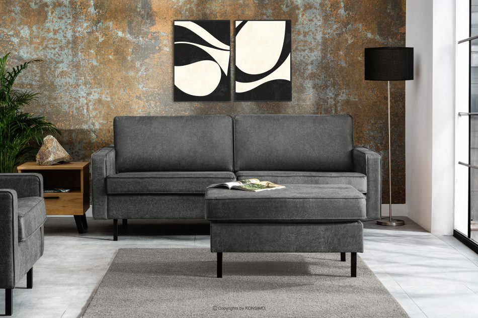 INVIA Sofa w stylu loft 3 osobowa ciemny szary ciemny szary - zdjęcie 17
