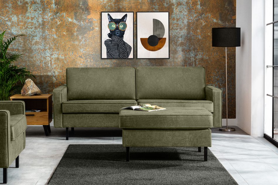 INVIA Sofa w stylu loft 3 osobowa zielony zielony - zdjęcie 17