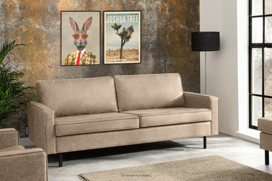 INVIA Sofa w stylu loft 3 osobowa beżowy beżowy - zdjęcie 1