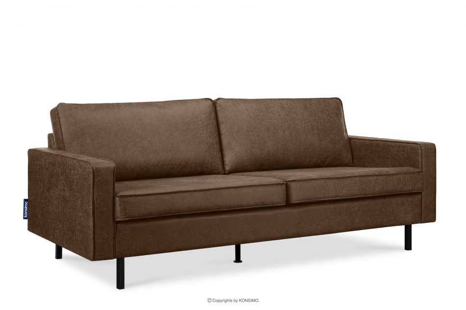 INVIA Sofa loftowa 3 osobowa ciemny brązowy ciemny brązowy - zdjęcie 2