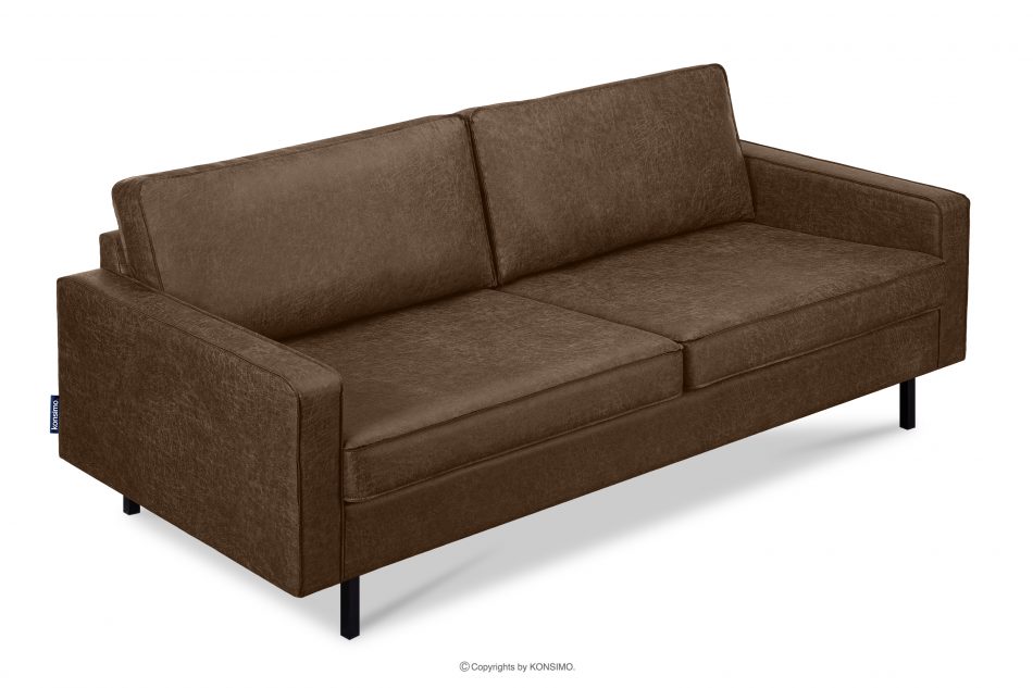 INVIA Sofa loftowa 3 osobowa ciemny brązowy ciemny brązowy - zdjęcie 3