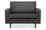Szeroki fotel w stylu loft ciemny szary