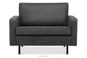 INVIA, https://konsimo.pl/kolekcja/invia/ Szeroki fotel w stylu loft ciemny szary ciemny szary - zdjęcie