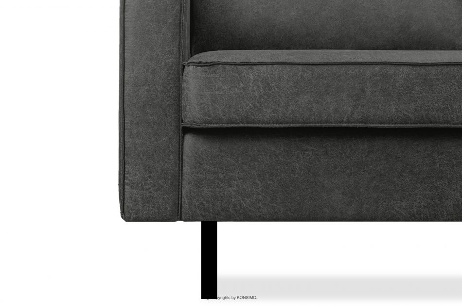 INVIA Szeroki fotel w stylu loft ciemny szary ciemny szary - zdjęcie 8