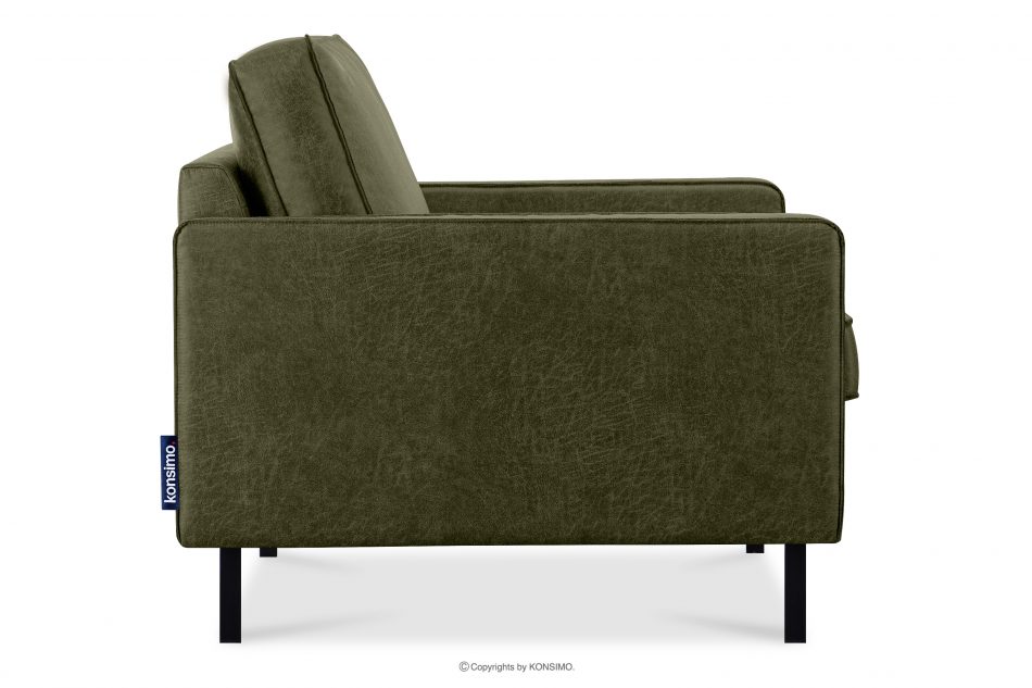 INVIA Szeroki fotel w stylu loft zielony zielony - zdjęcie 4