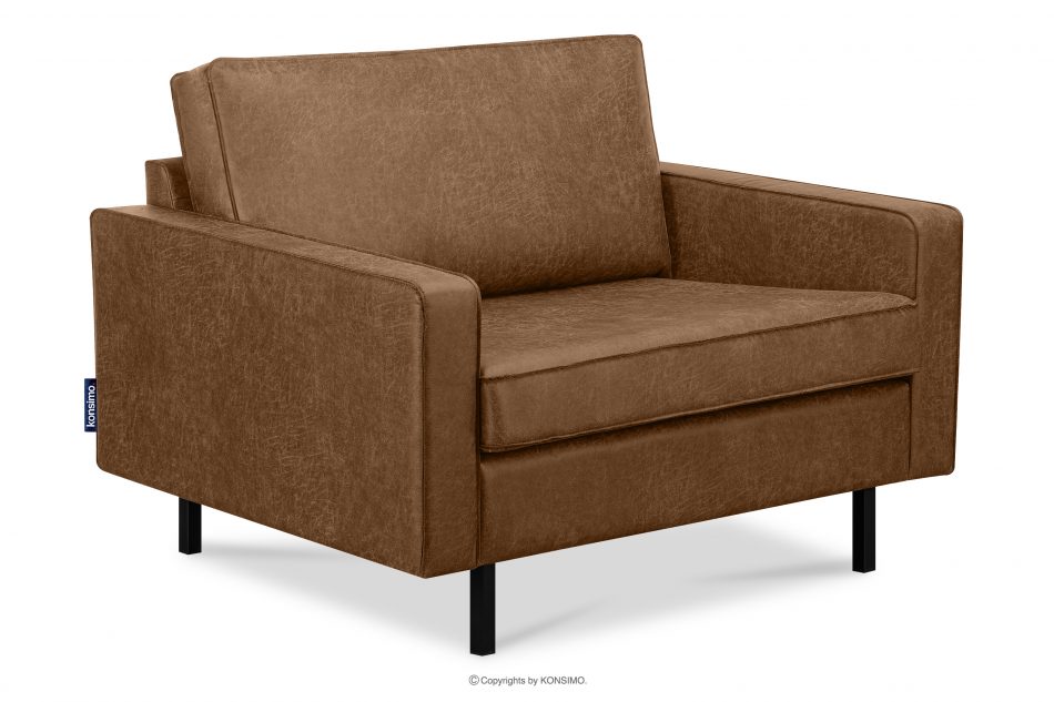 INVIA Duży loftowy fotel brązowy brązowy - zdjęcie 3
