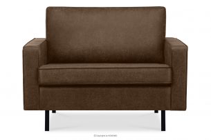 INVIA, https://konsimo.pl/kolekcja/invia/ Duży loftowy fotel ciemny brązowy ciemny brązowy - zdjęcie