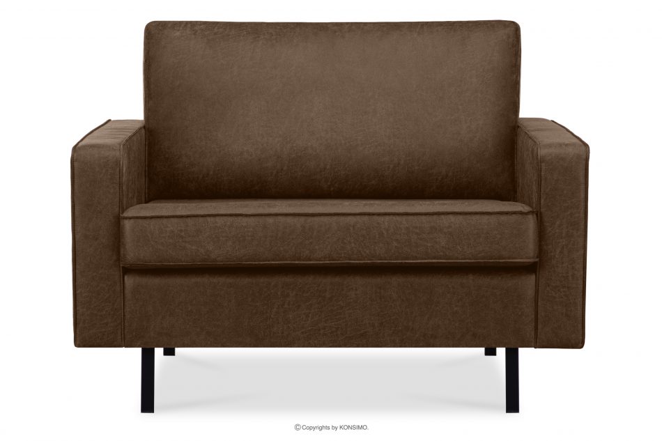INVIA Duży loftowy fotel ciemny brązowy ciemny brązowy - zdjęcie 0